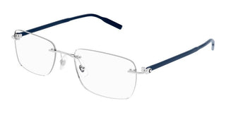 Montblanc MB0221O men Blue Rectangle Eyeglasses