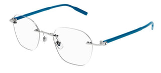 Montblanc MB0223O men Blue Round Eyeglasses