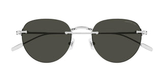 Montblanc MB0239S men Silver Round Sunglasses