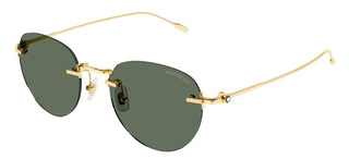 Montblanc MB0239S men Gold Round Sunglasses