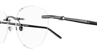 Montblanc MB0244O men Ruthenium Round Eyeglasses