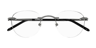 Montblanc MB0244O men Ruthenium Round Eyeglasses