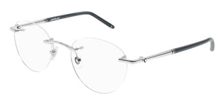 Montblanc MB0244O men Silver Round Eyeglasses