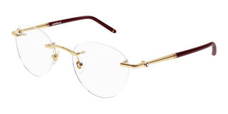 Montblanc MB0244O men Gold Round Eyeglasses