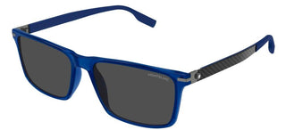 Montblanc MB0249S men Blue Geometric Sunglasses