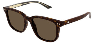 Montblanc MB0258SA men Havana Squared Sunglasses