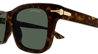 Montblanc MB0263S men Havana Squared Sunglasses