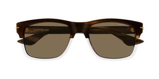 Montblanc MB0263S men Havana Squared Sunglasses