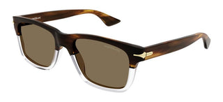 Montblanc MB0263S men Havana Squared Sunglasses