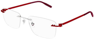 Montblanc MB0281O men Red Geometric Eyeglasses