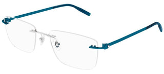 Montblanc MB0281O men Blue Geometric Eyeglasses