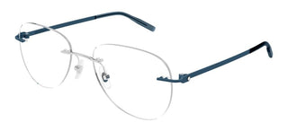 Montblanc MB0283O men Blue Pilot Eyeglasses