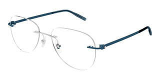 Montblanc MB0283O men Blue Pilot Eyeglasses