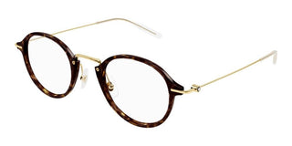 Montblanc MB0297O men Havana Round Eyeglasses