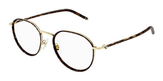 Montblanc MB0342OA men Havana Round Eyeglasses