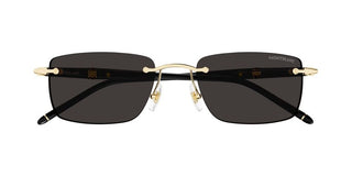 Montblanc MB0344S men Gold Squared Sunglasses