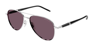 Montblanc MB0345S men Silver Pilot Sunglasses