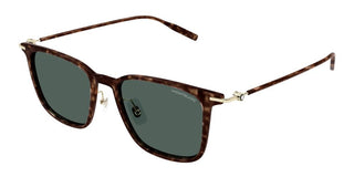 Montblanc MB0354S men Havana Squared Sunglasses