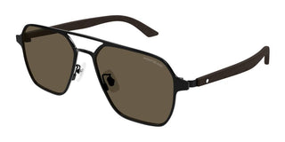 Montblanc Mb0360s Men Black Pilot Sunglasses