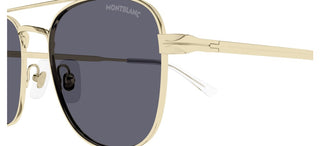 Montblanc Mb0363s Men Gold Pilot Sunglasses