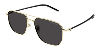 Montblanc Mb0367s Men Gold Pilot Sunglasses