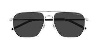 Montblanc MB0367S men Silver Pilot Sunglasses