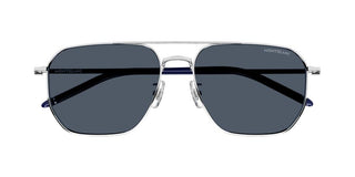 Montblanc MB0367S men Silver Pilot Sunglasses