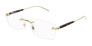 Montblanc MB0411O men Gold Squared Eyeglasses