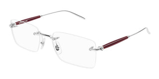 Montblanc MB0411O men Silver Squared Eyeglasses