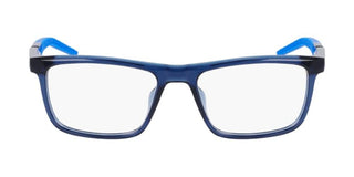 Nike NIKE 7057 men Blue Rectangle Eyeglasses