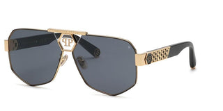 Philipp Plein PLEIN BADGE SPP107M unisex Black Pilot Sunglasses