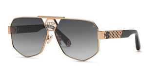 Philipp Plein PLEIN BADGE SPP107M unisex Rose gold Pilot Sunglasses