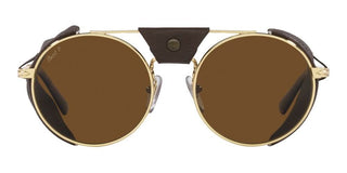 Persol PO 2496SZ unisex Gold Round Sunglasses