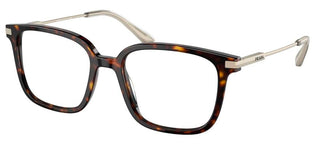 Prada PR 04ZV men Havana Geometric Eyeglasses