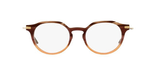 Prada PR 06YV men Brown Geometric Eyeglasses