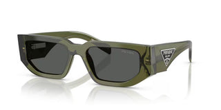 Prada PR 09ZS men Green Geometric Sunglasses