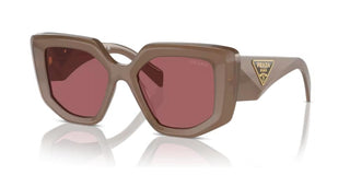 Prada PR 14ZS women Brown Geometric Sunglasses