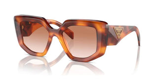 Prada PR 14ZS women Brown Geometric Sunglasses