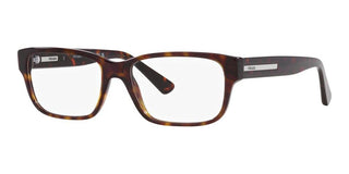 Prada PR 18ZV men Havana Geometric Eyeglasses