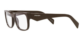 Prada PR 22ZV men Brown Geometric Eyeglasses