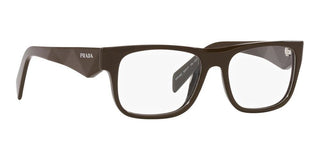 Prada PR 22ZV men Brown Geometric Eyeglasses