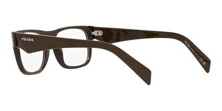 Prada PR 22ZV men Brown Geometric Eyeglasses