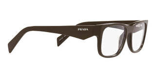 Prada PR 22ZV men Brown Geometric Eyeglasses