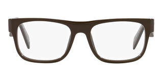 Prada PR 22ZV men Brown Geometric Eyeglasses