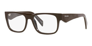 Prada PR 22ZV men Brown Geometric Eyeglasses