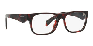 Prada PR 22ZV men Havana Geometric Eyeglasses