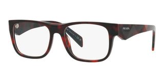 Prada PR 22ZV men Havana Geometric Eyeglasses