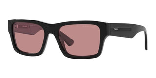 Prada PR 25ZS men Black Rectangle Sunglasses