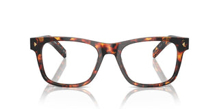 Prada PR A13V men Havana Squared Eyeglasses