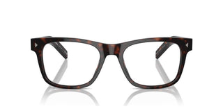 Prada PR A13V men Havana Squared Eyeglasses